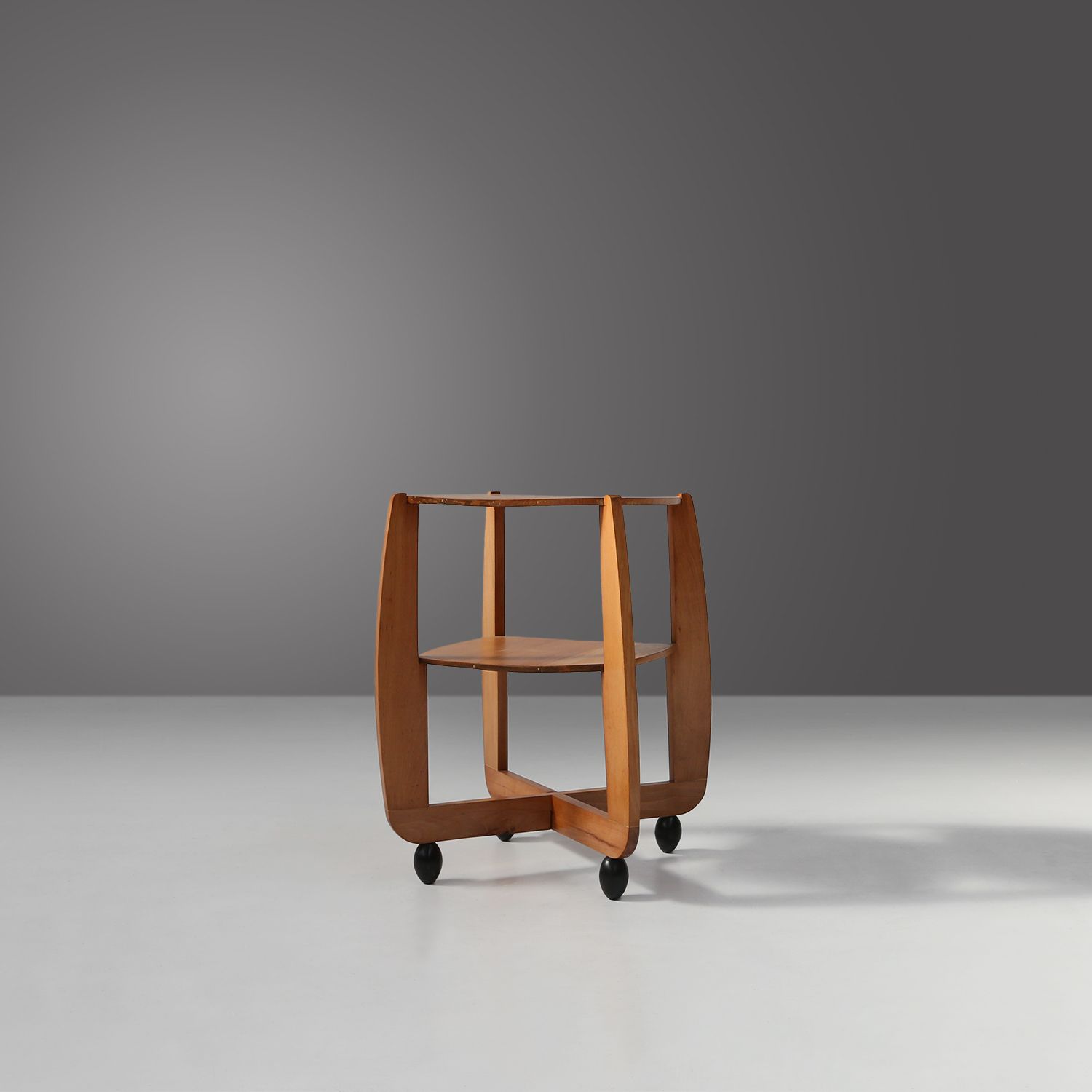 Amsterdam School beech wooden Side Table, The Netherlands 1920s-img
